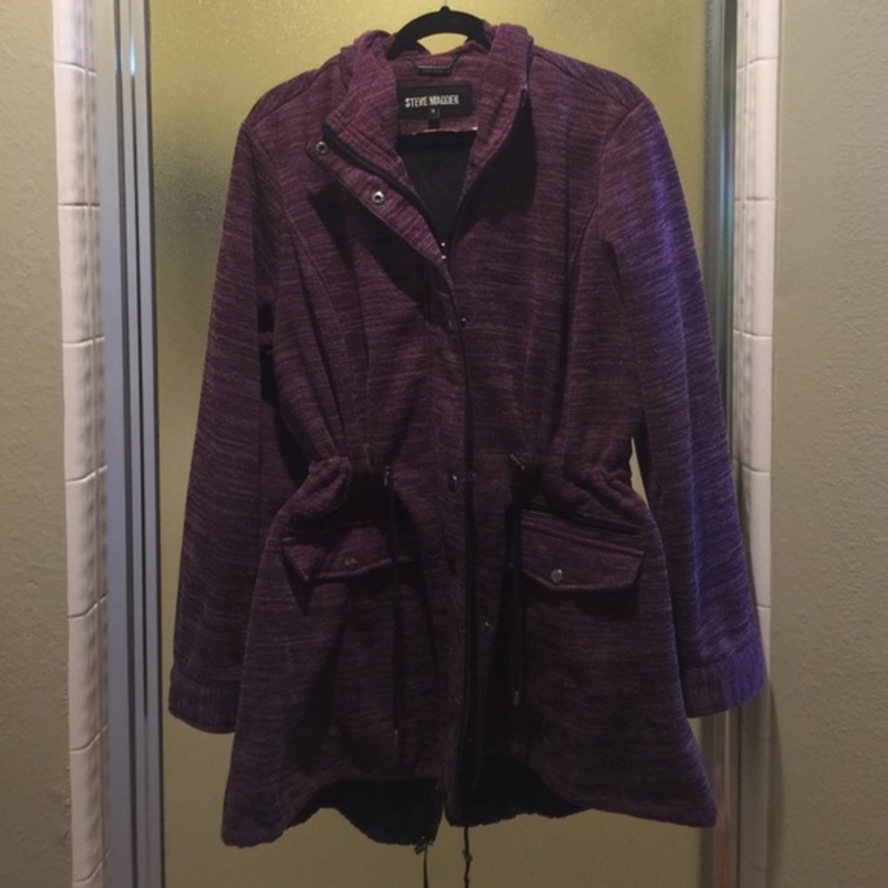 steve madden space dye purple coat 1x